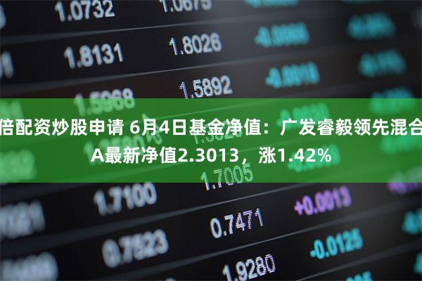 倍配资炒股申请 6月4日基金净值：广发睿毅领先混合A最新净值2.3013，涨1.42%