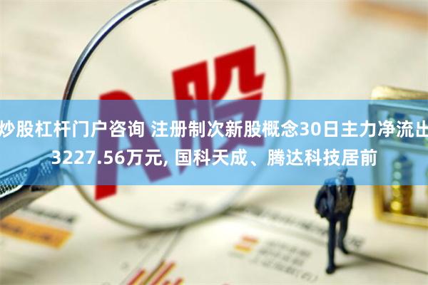 炒股杠杆门户咨询 注册制次新股概念30日主力净流出3227.56万元, 国科天成、腾达科技居前