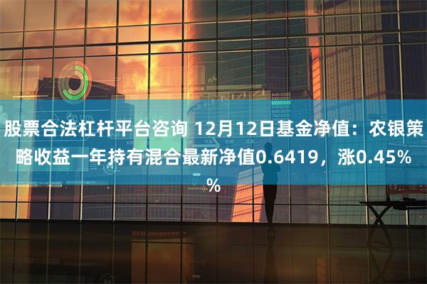 股票合法杠杆平台咨询 12月12日基金净值：农银策略收益一年持有混合最新净值0.6419，涨0.45%